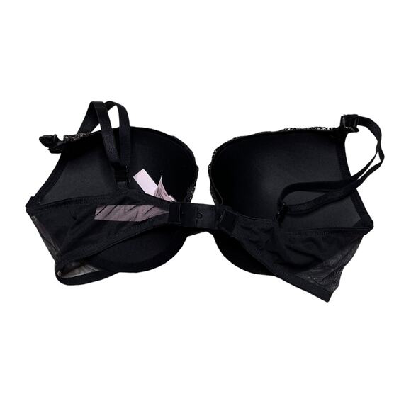 Victoria's Secret Push-Up Black Gold Glitter Lattice Bra Size 34A - Picture 2 of 3